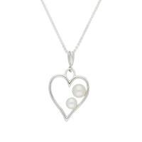 Pendant Pearl And Silver Heart