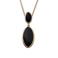 Pendant Whitby Jet And Gold Double Oval