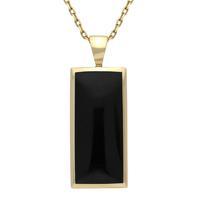 Pendant Whitby Jet And Gold Medium Oblong