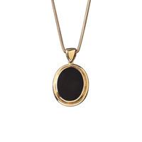 Pendant Whitby Jet And Gold Oval Framed