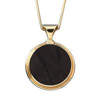 Pendant Whitby Jet And Gold Round Heavy