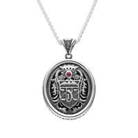 pendant whitby jet and silver blood red ruby limited edition commemora ...