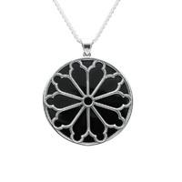 Pendant Whitby Abbey Whitby Jet And Silver Window Round Large