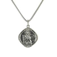 Pendant Silver Double Sided Saint Christopher