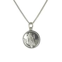 Pendant Silver Small Round Saint Christopher