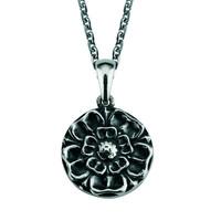 Pendant Great Yorkshire Show Whitby Jet And Silver Rose Back