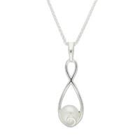 Pendant Pearl And Silver Pear Open Twist