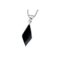 Pendant Whitby Jet And Silver Diamond Shaped