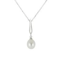 pearl necklace ivory drop silver