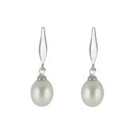 Pearl Earrings Pink Drop Silver