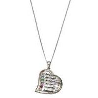 personalised heart six name pendant