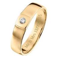 personalised 9 carat gold diamond ring