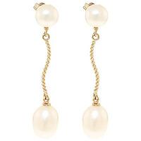 Pearl Twist Stem Drop Earrings 10.0ctw in 9ct Gold