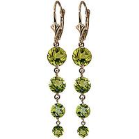 Peridot Quadruplo Drop Earrings 7.8ctw in 9ct Gold