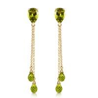 Peridot Droplet Earrings 7.5ctw in 9ct Gold