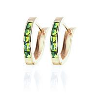 Peridot Acute Huggie Earrings 1.0ctw in 9ct Gold