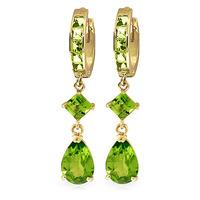 Peridot Droplet Huggie Earrings 5.62ctw in 9ct Gold