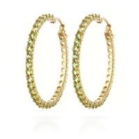 Peridot Metro Hoop Earrings 6.0ctw in 9ct Gold