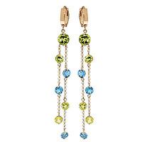 peridot and blue topaz roman drop earrings 899ctw in 9ct gold