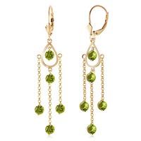 Peridot Faro Drop Earrings 3.0ctw in 9ct Gold