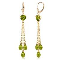 Peridot Vestige Heart Drop Earrings 9.5ctw in 9ct Gold