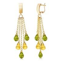 peridot and citrine droplet earrings 73ctw in 9ct gold