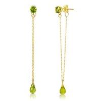 Peridot Monte Carlo Drop Earrings 3.15ctw in 9ct Gold