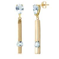 Peridot Bar Drop Earrings 4.25ctw in 9ct Gold