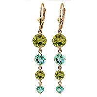 peridot and blue topaz quadruplo drop earrings 78ctw in 9ct gold