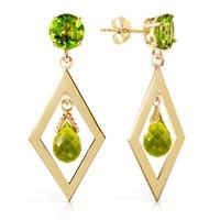 Peridot Kite Drop Earrings 2.4ctw in 9ct Gold