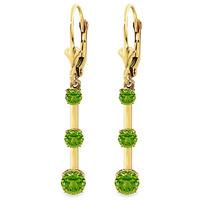 Peridot Bar Drop Earrings 2.5ctw in 9ct Gold