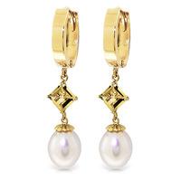 Pearl and Citrine Droplet Huggie Earrings 9.5ctw in 9ct Gold