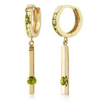 Peridot Bar Drop Earrings 1.35ctw in 9ct Gold