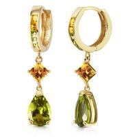 peridot and citrine huggie earrings 49ctw in 9ct gold