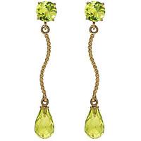 Peridot Lure Drop Earrings 4.3ctw in 9ct Gold