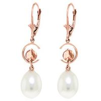 Pearl and Citrine Drop Earrings 9.0ctw in 9ct Rose Gold