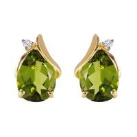 Peridot and Diamond Stud Earrings 4.2ctw in 9ct Gold