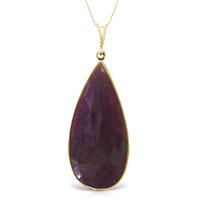 Pear Cut Ruby Pendant Necklace 20.0ctw in 9ct Gold