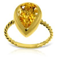 Pear Cut Citrine Ring 2.5ct in 9ct Gold