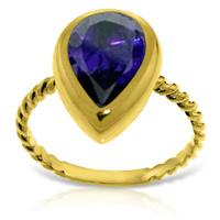 Pear Cut Sapphire Ring 3.5ct in 9ct Gold