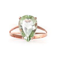 pear cut green amethyst ring 50ct in 9ct rose gold