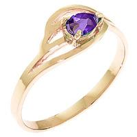 Pear Cut Amethyst Ring 0.3ct in 9ct Rose Gold