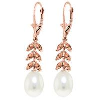 Pearl and Citrine Drop Earrings 9.2ctw in 9ct Rose Gold