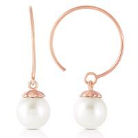 Pearl Eclipse Circle Wire Earrings 4.0ctw in 9ct Rose Gold