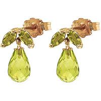 Peridot Snowdrop Briolette Stud Earrings 3.4ctw in 9ct Gold