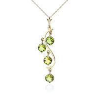 Peridot Dream Catcher Pendant Necklace 2.25ctw in 9ct Gold