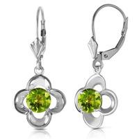 Peridot Corona Drop Earrings 1.1ctw in 9ct White Gold