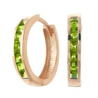 Peridot Huggie Earrings 1.4ct in 9ct Rose Gold