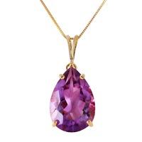 Pear Cut Amethyst Pendant Necklace 5.0ct in 9ct Gold