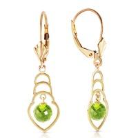 Peridot Wireframe Drop Earrings 1.25ctw in 9ct Gold